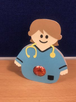 A picture of a paper doll physiotherapist